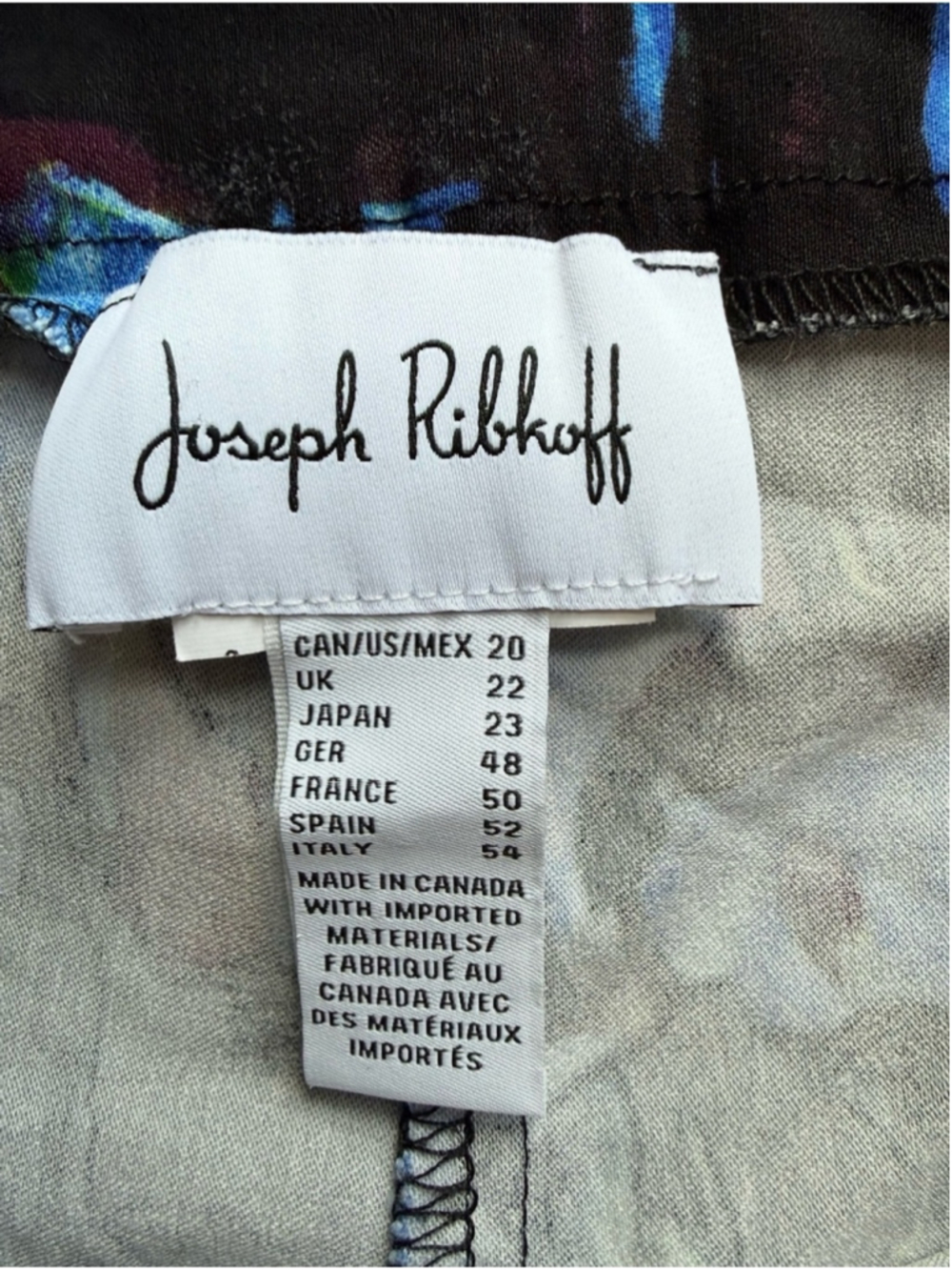Joseph Ribkoff Black & Blue Abstract Ankle Pants Size 20 Stretch Capsule - Picture 4 of 12